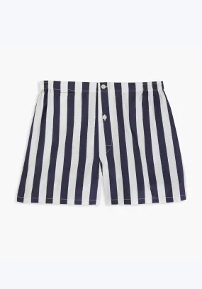 Jasper Tailored Boxer in Navy & White Tent Stripe