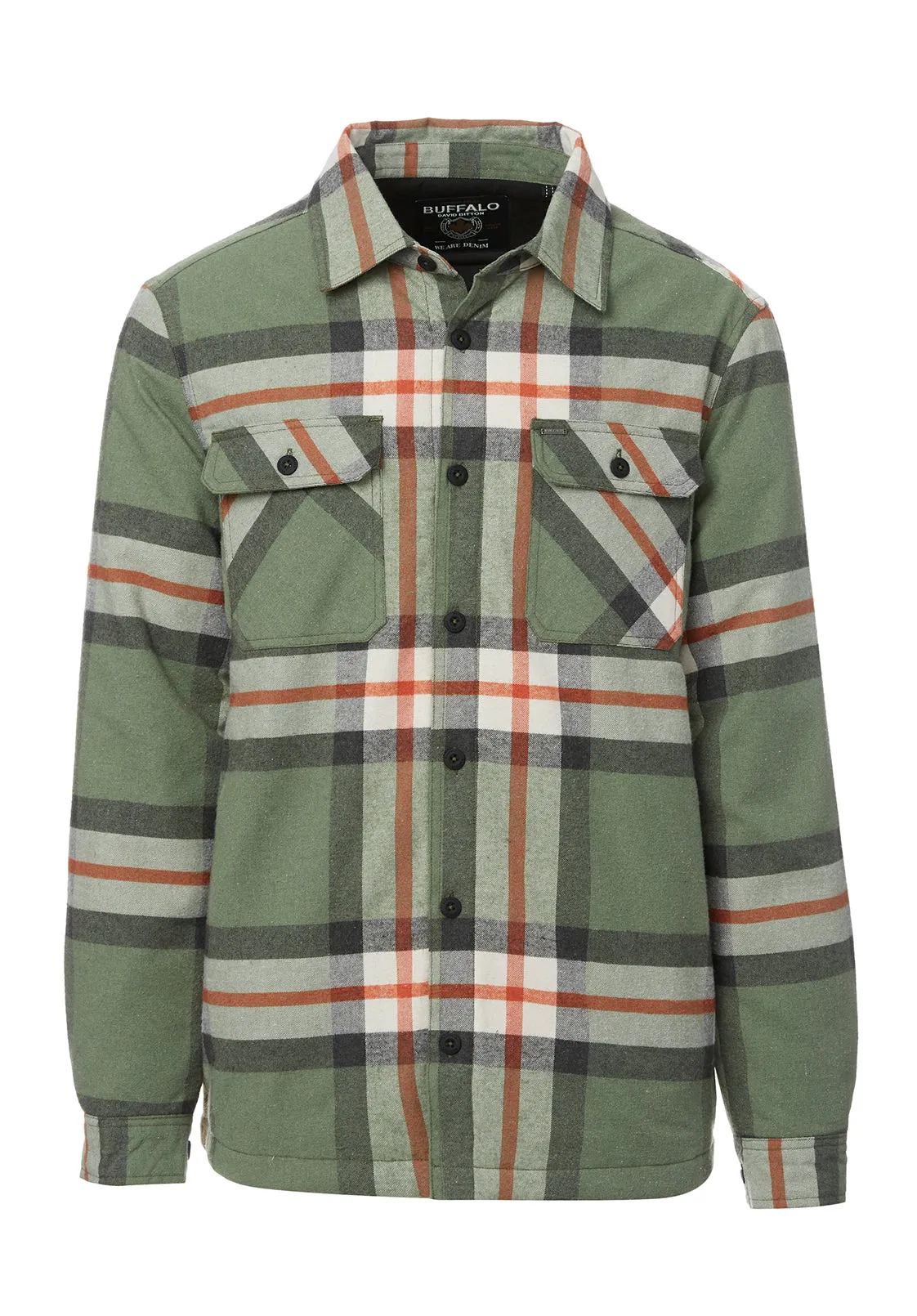 Jomon Men’s Shacket in Green Grey Plaid - BM24103