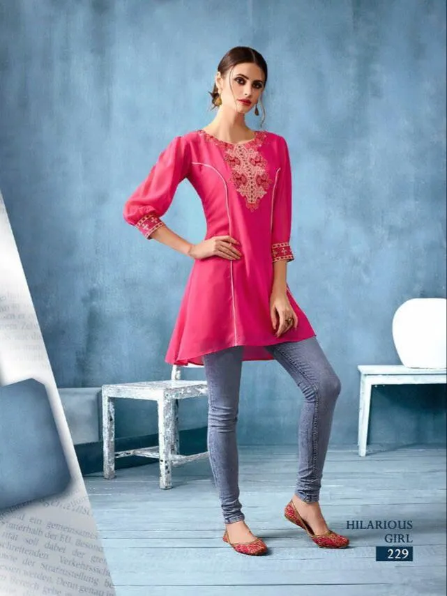 Kajri Silk Kurti Collection - pink