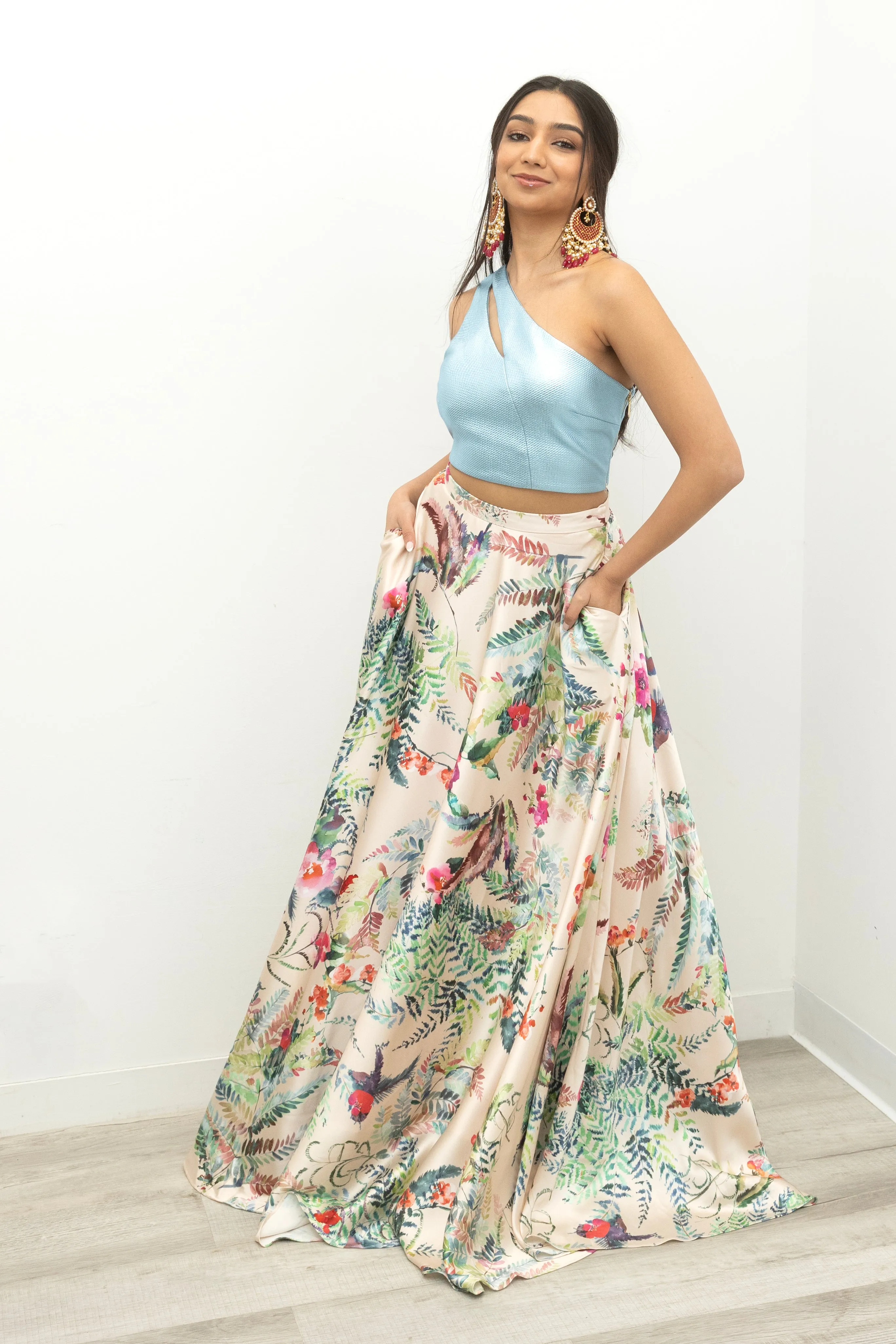 KARISHMA Caribbean Floral Lehenga Skirt