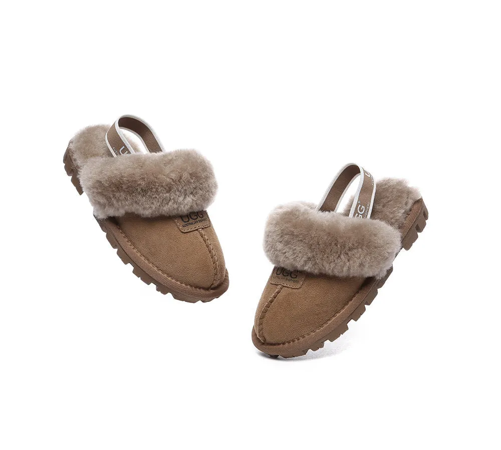 Kids Sheepskin Wool Slingback Slippers Suzie