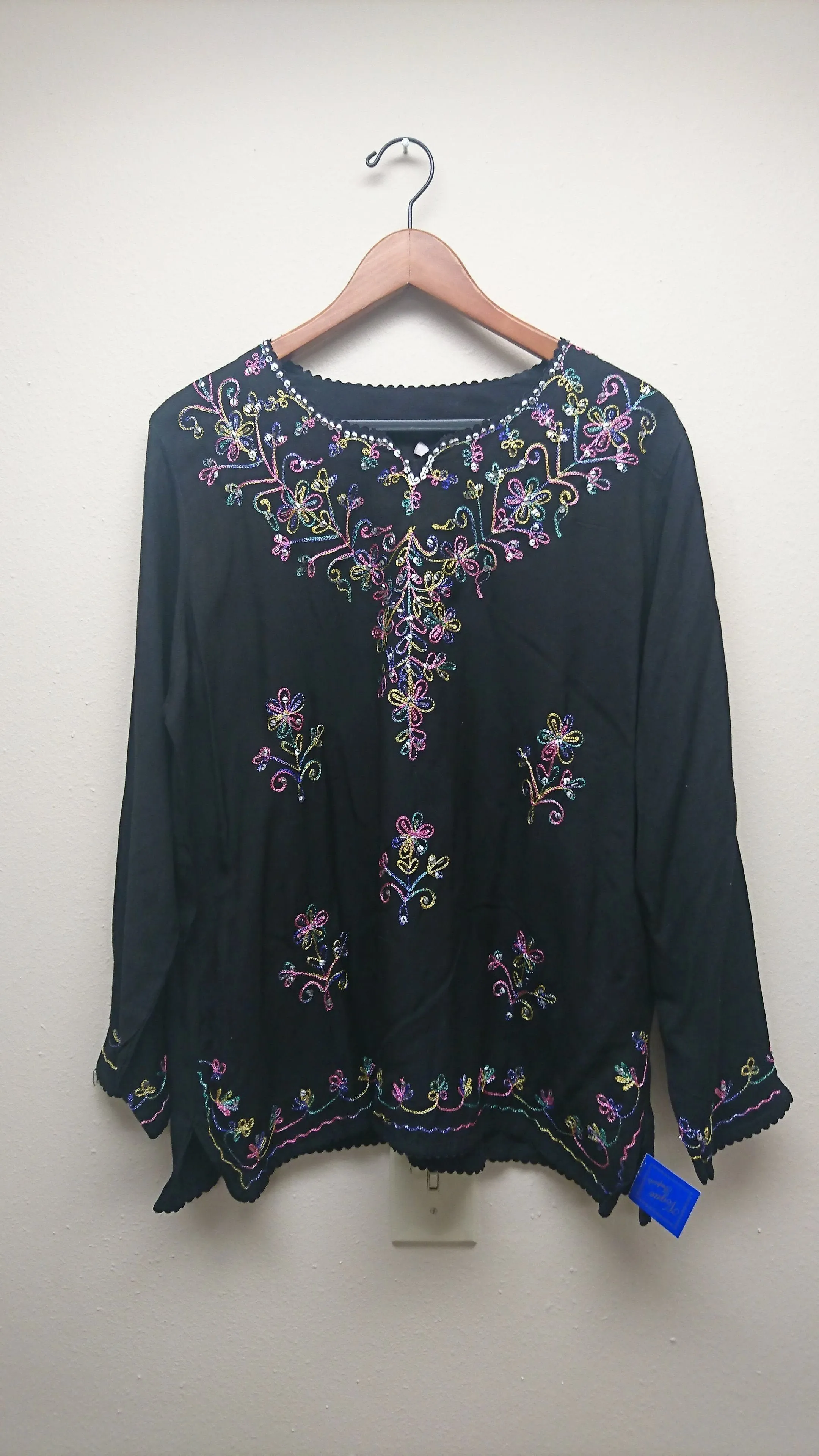 Kurti Blouse Top in Black