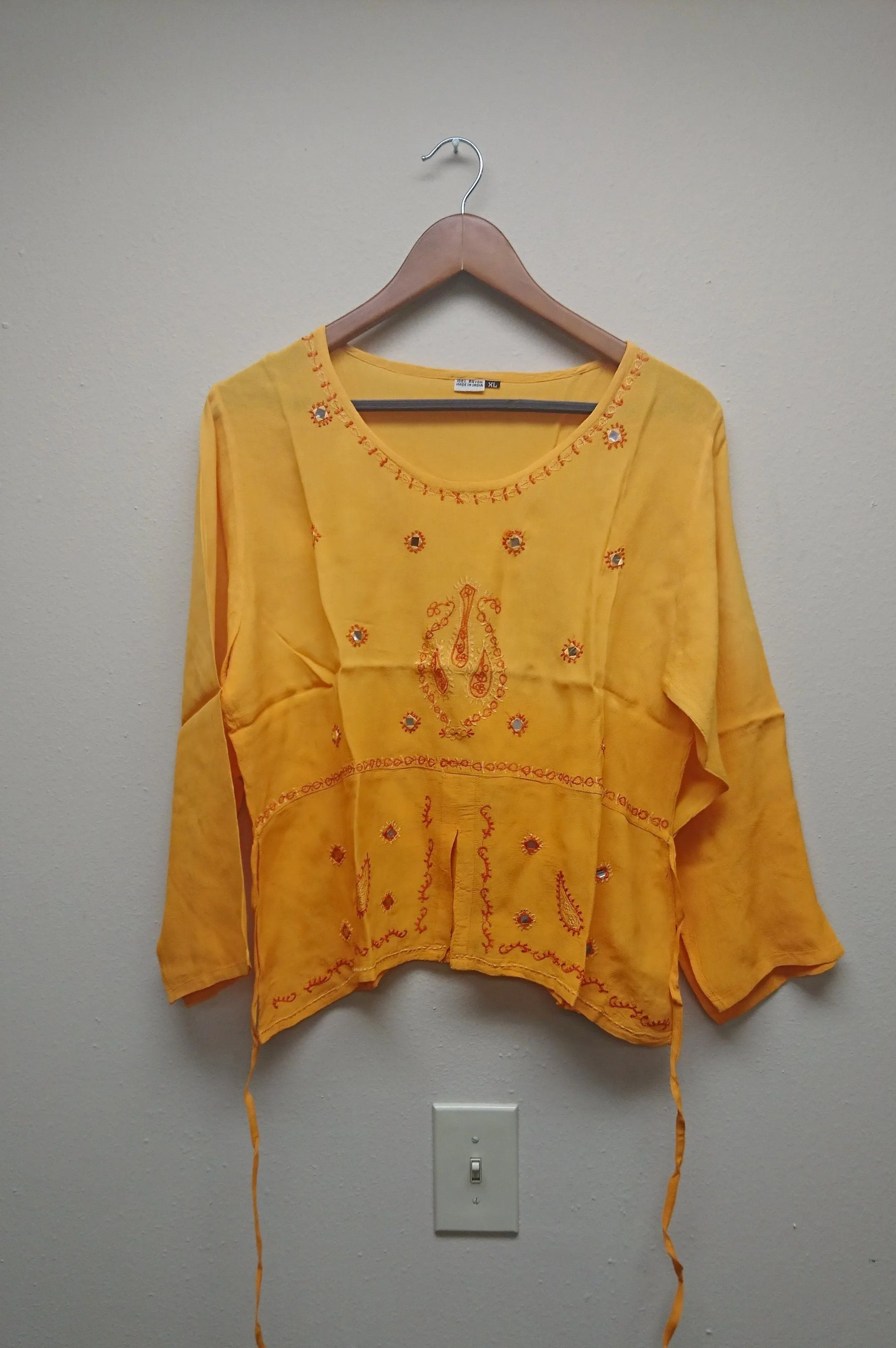 Kurti Blouse Top in Orange Yellow