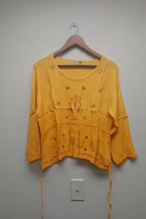 Kurti Blouse Top in Orange Yellow