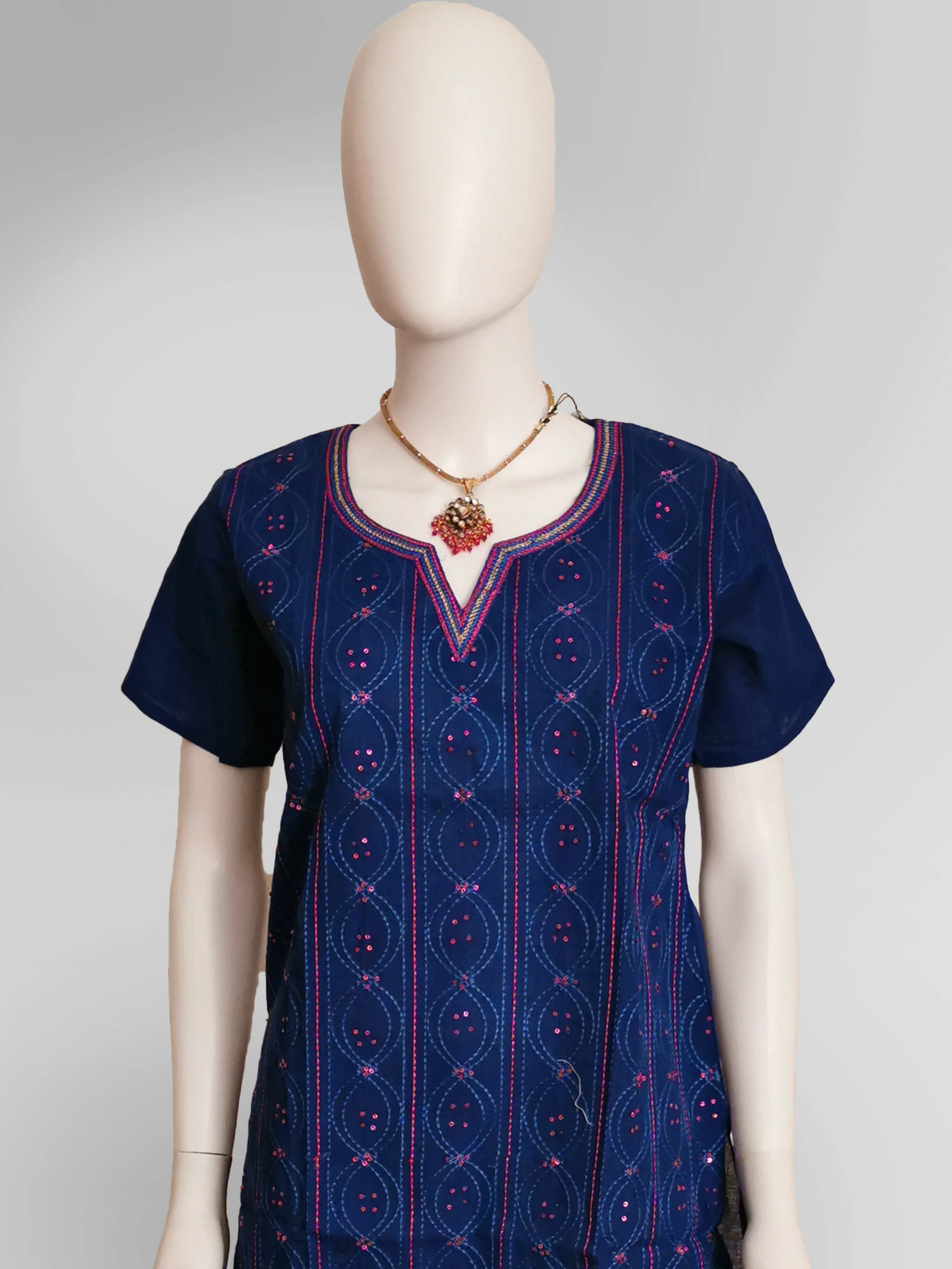 Kurti Top in Deep Blue