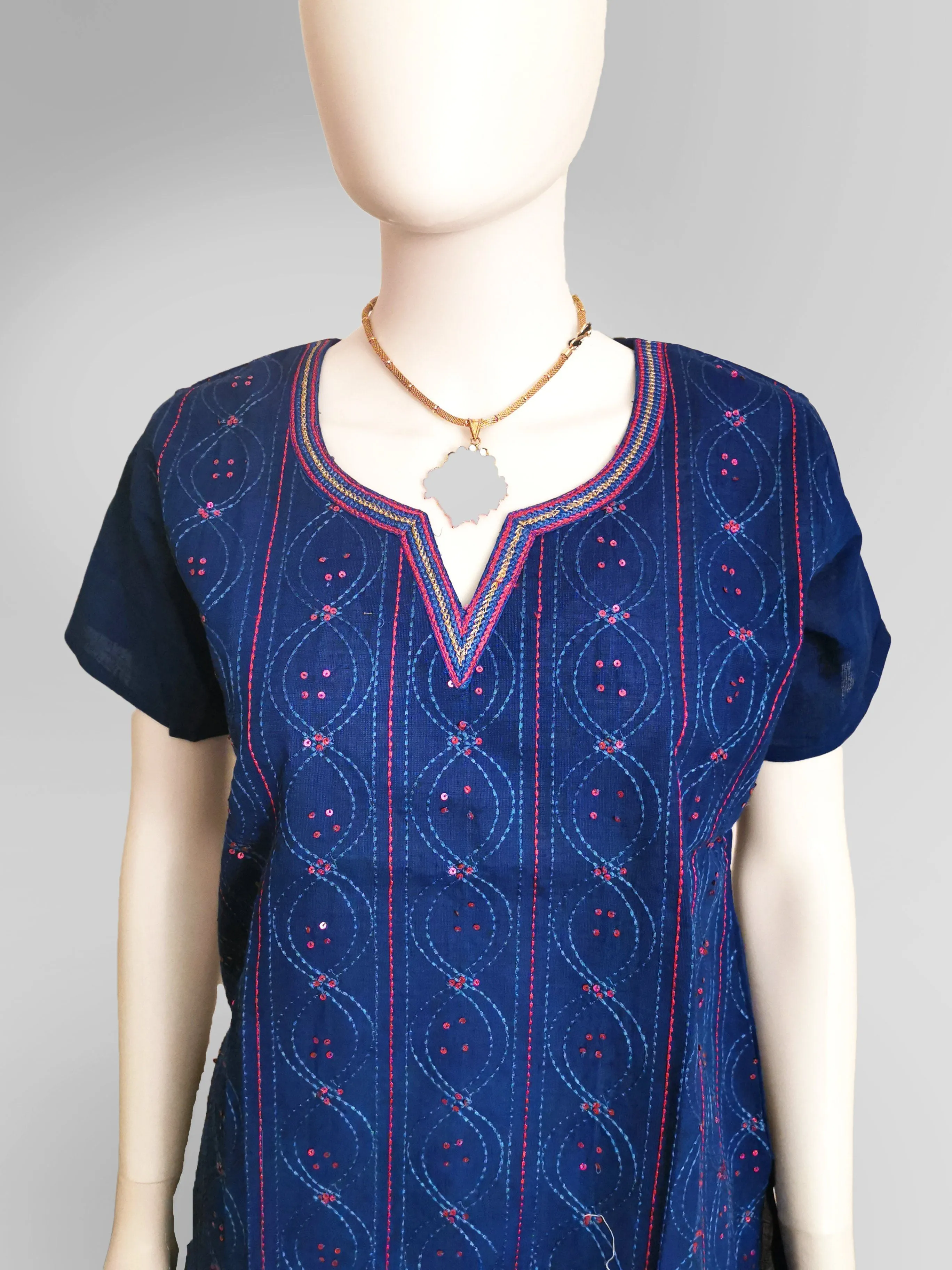 Kurti Top in Deep Blue