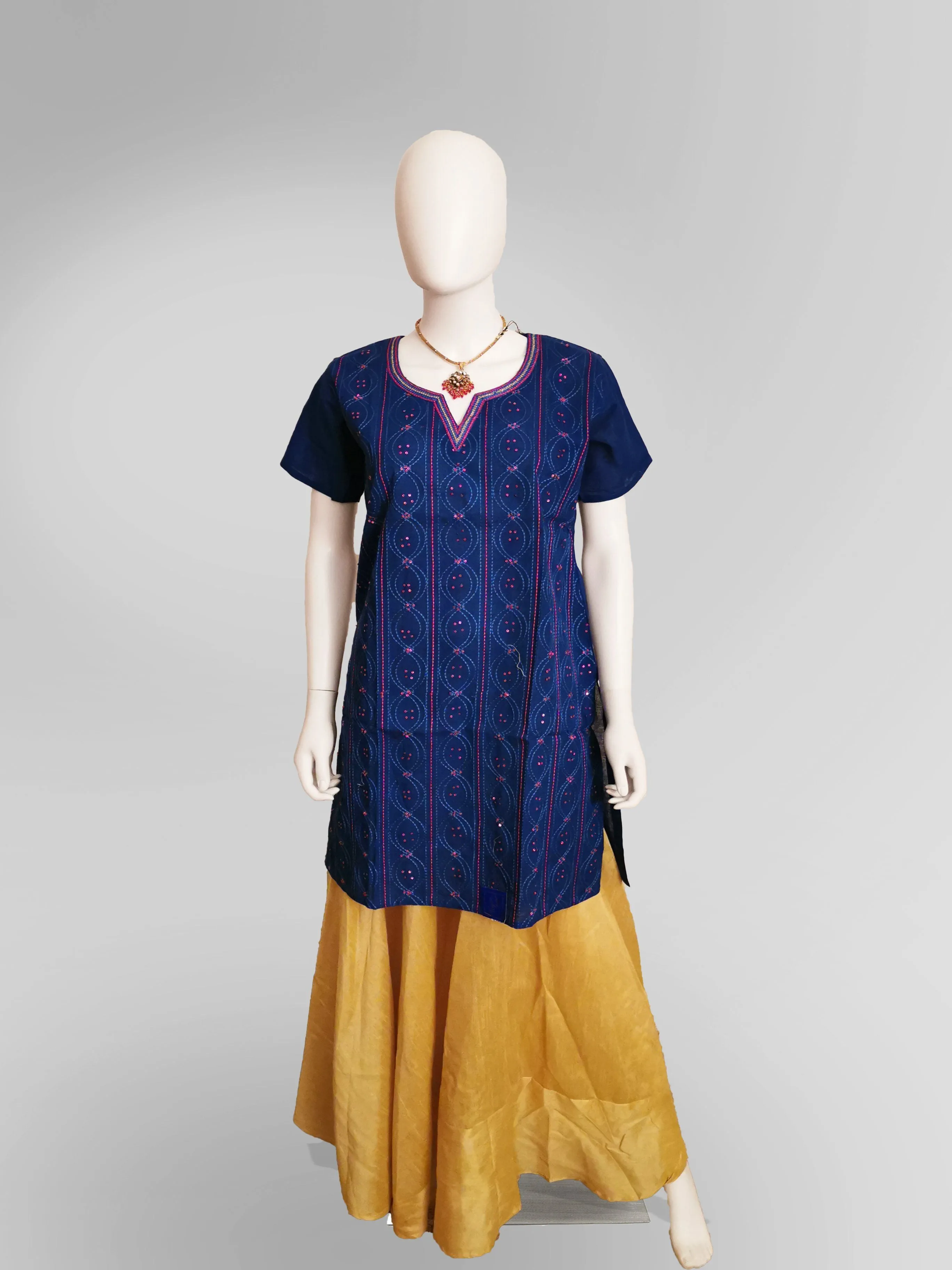 Kurti Top in Deep Blue