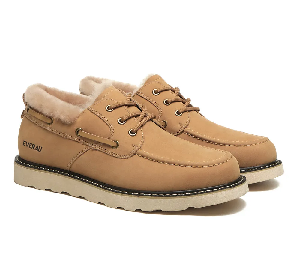 Lace Up Sheepskin Casual Men Shoes Trekker