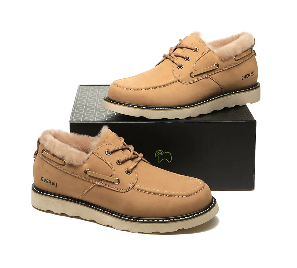 Lace Up Sheepskin Casual Men Shoes Trekker