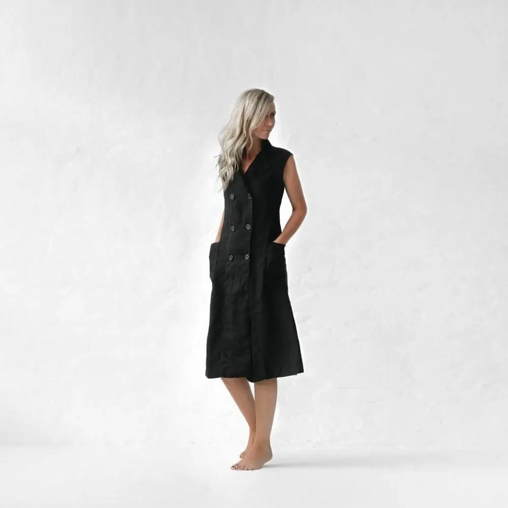 Linen Dress Ami Black by Seaside Tones