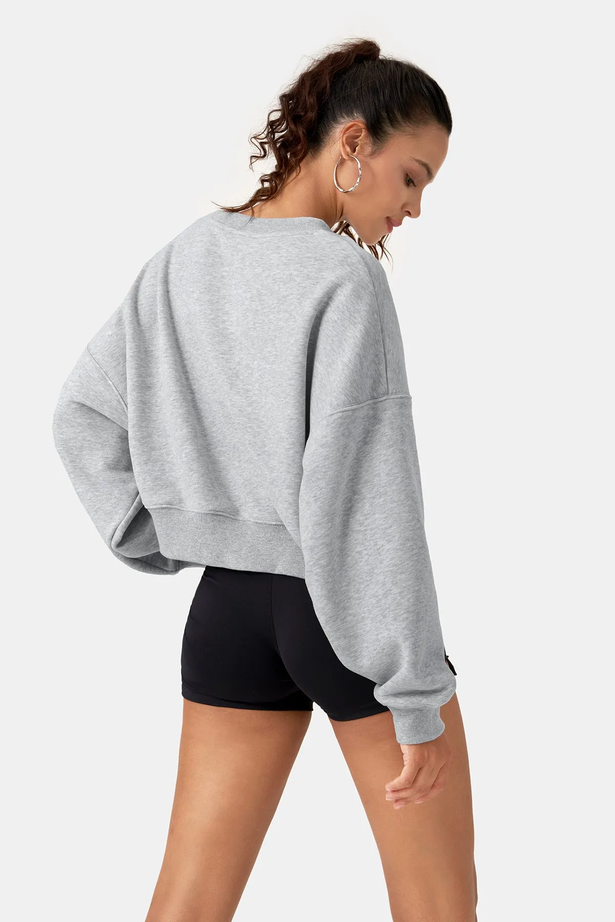 Loose Fit Short Batwing Sleeve Sweatshirt