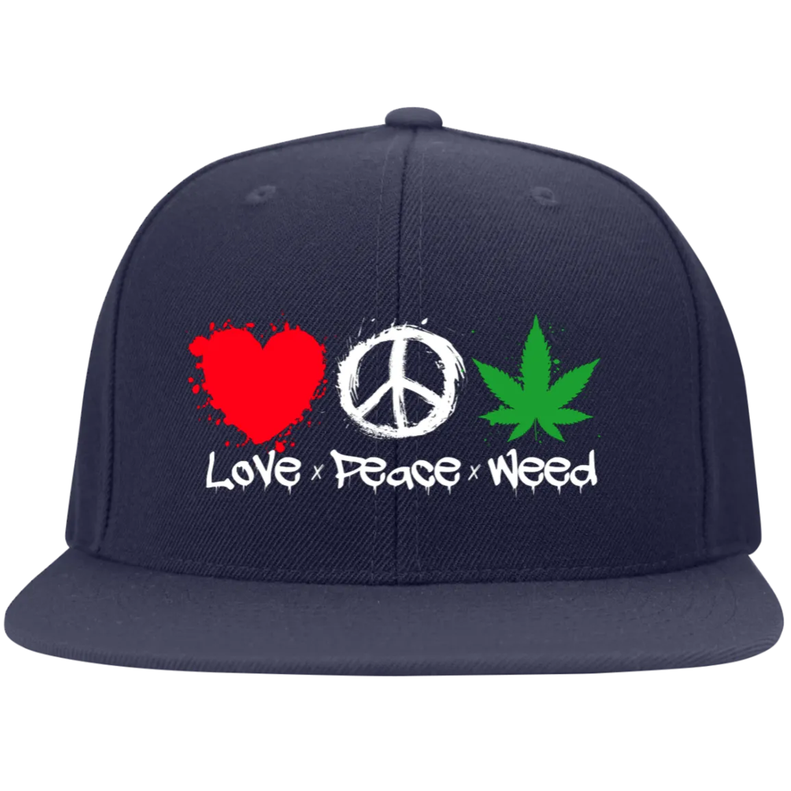 Love Peace Weed Black Flexfit Cap