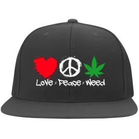 Love Peace Weed Black Flexfit Cap