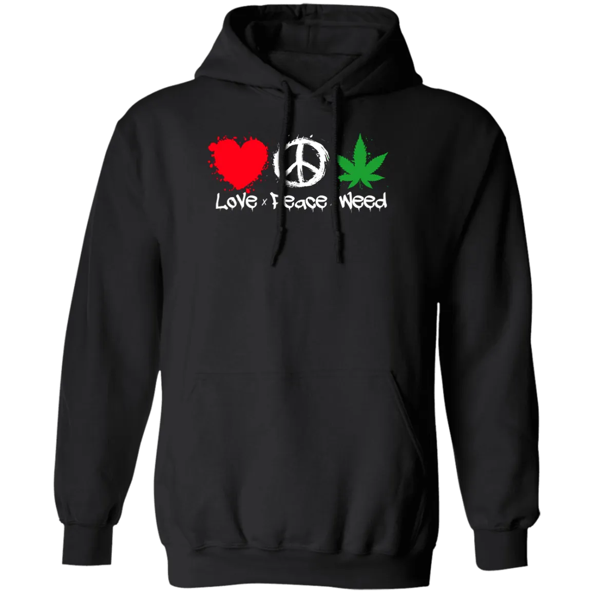 Love Peace Weed /Black Hoodie