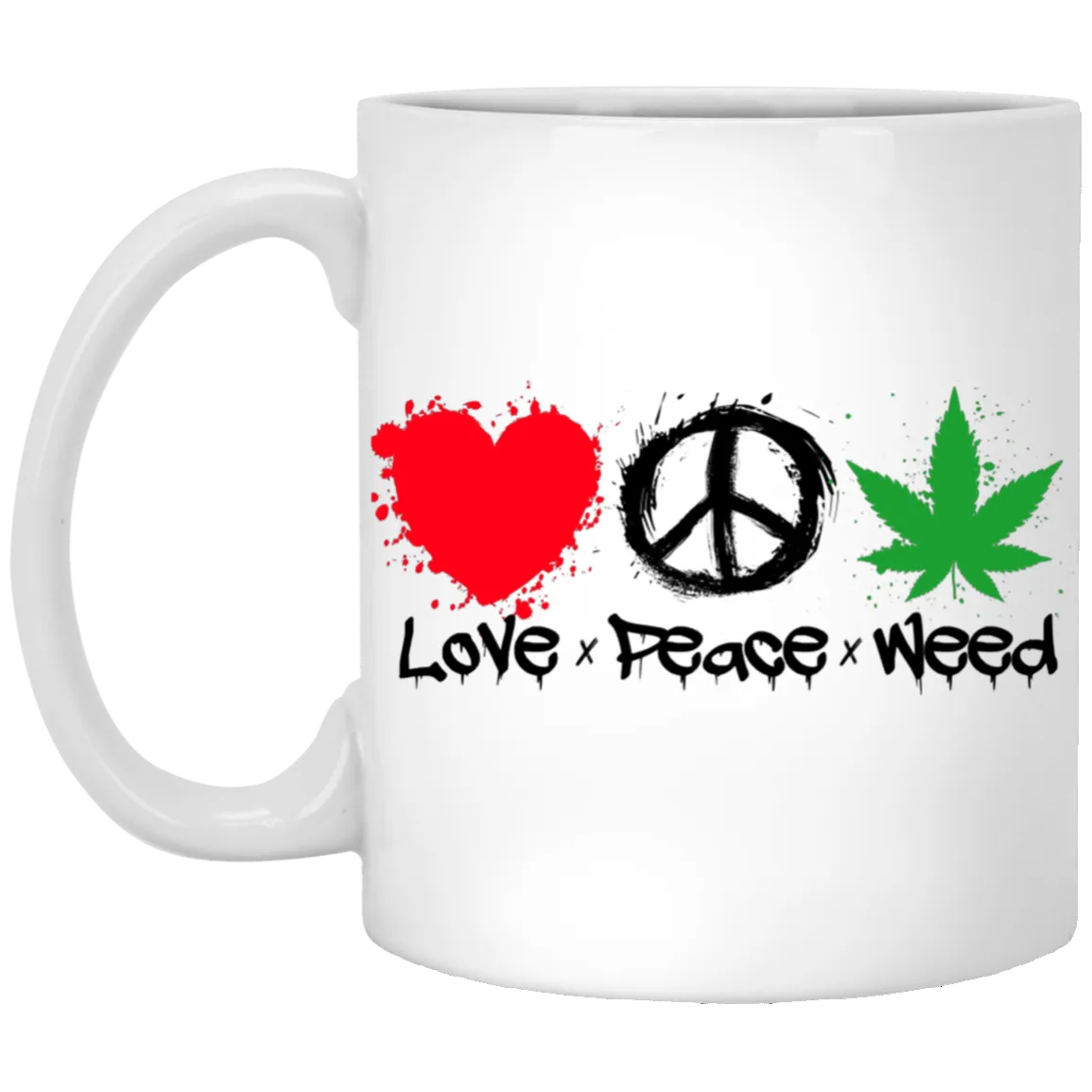 Love Peace Weed White Mug