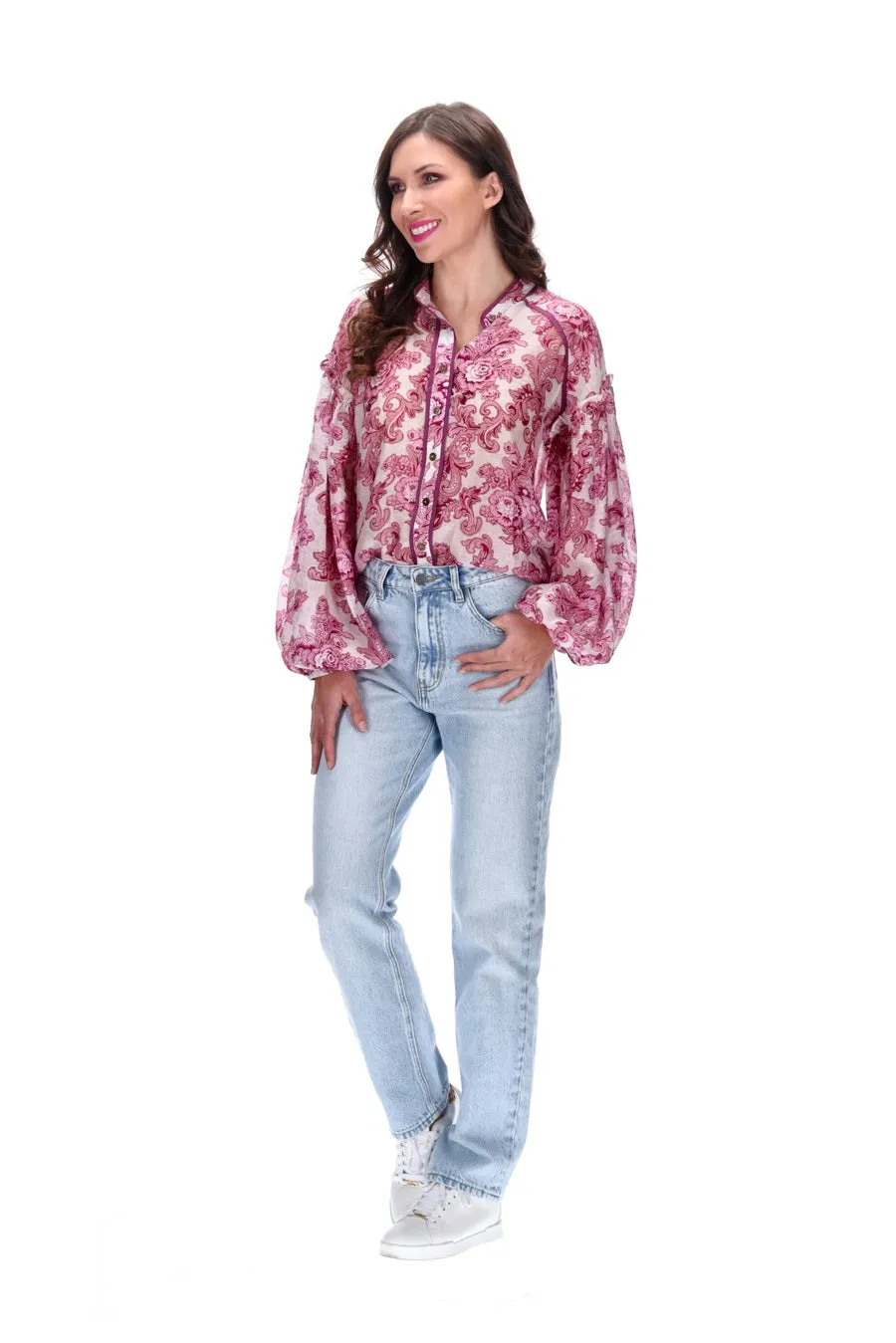 Maya Shirt | Pink Print