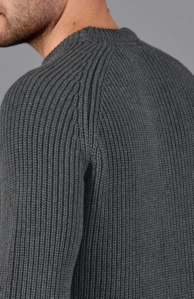 Mens 100% Cotton Fisherman Rib Knit Jumper