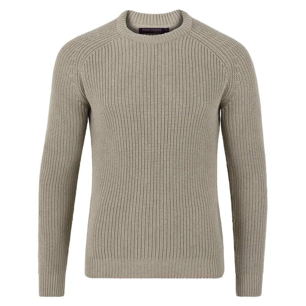 Mens 100% Cotton Fisherman Rib Knit Jumper