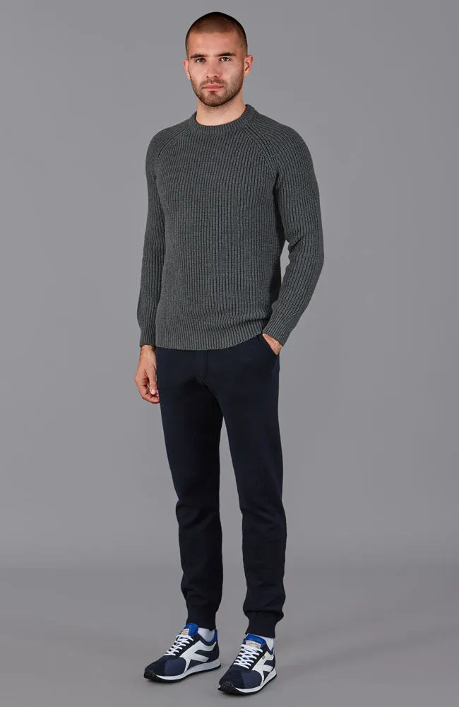 Mens 100% Cotton Fisherman Rib Knit Jumper