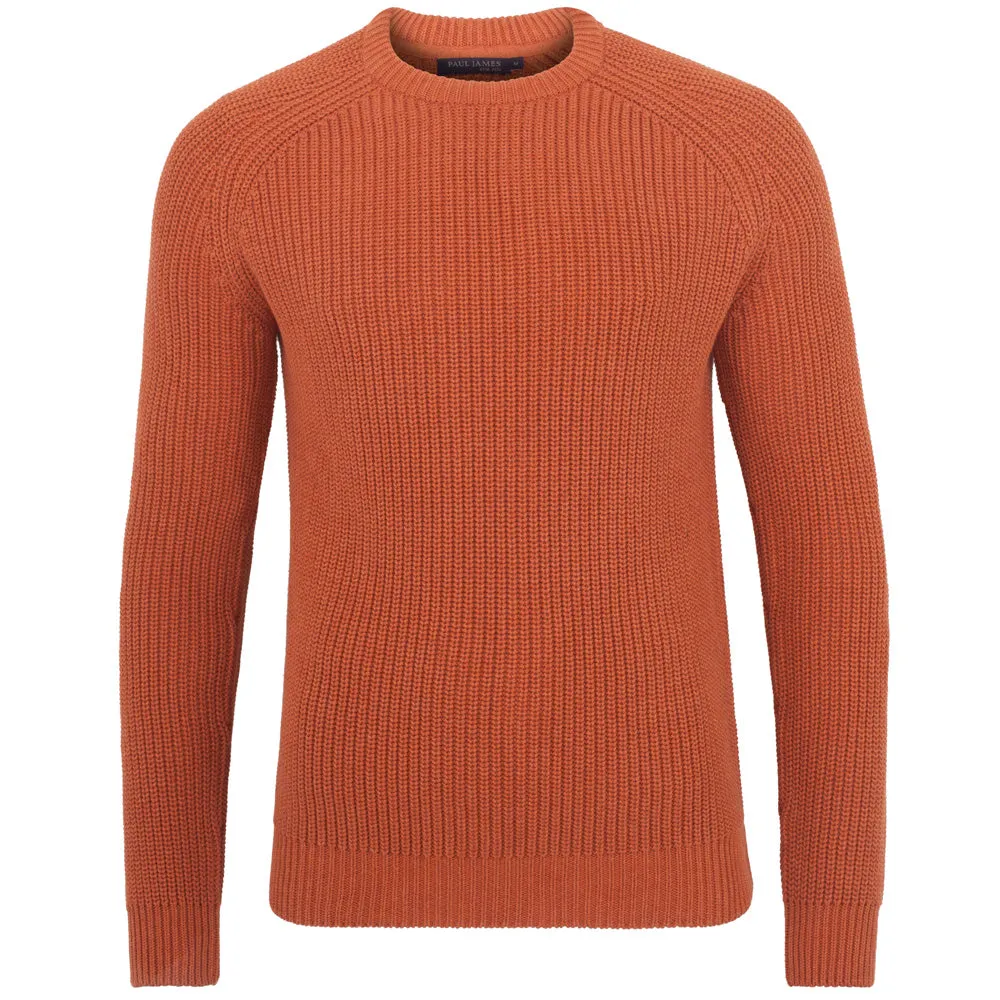 Mens 100% Cotton Fisherman Rib Knit Jumper