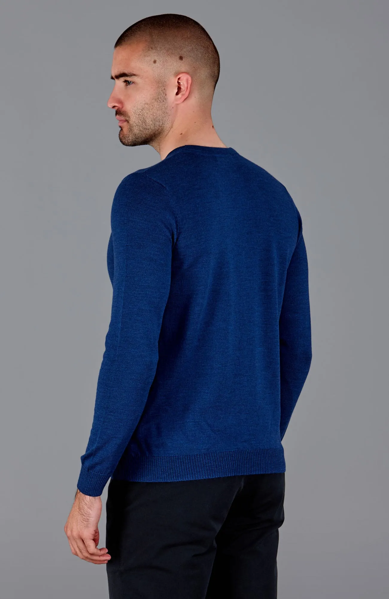 Mens Extra Fine Merino Wool Crew Neck Jumper