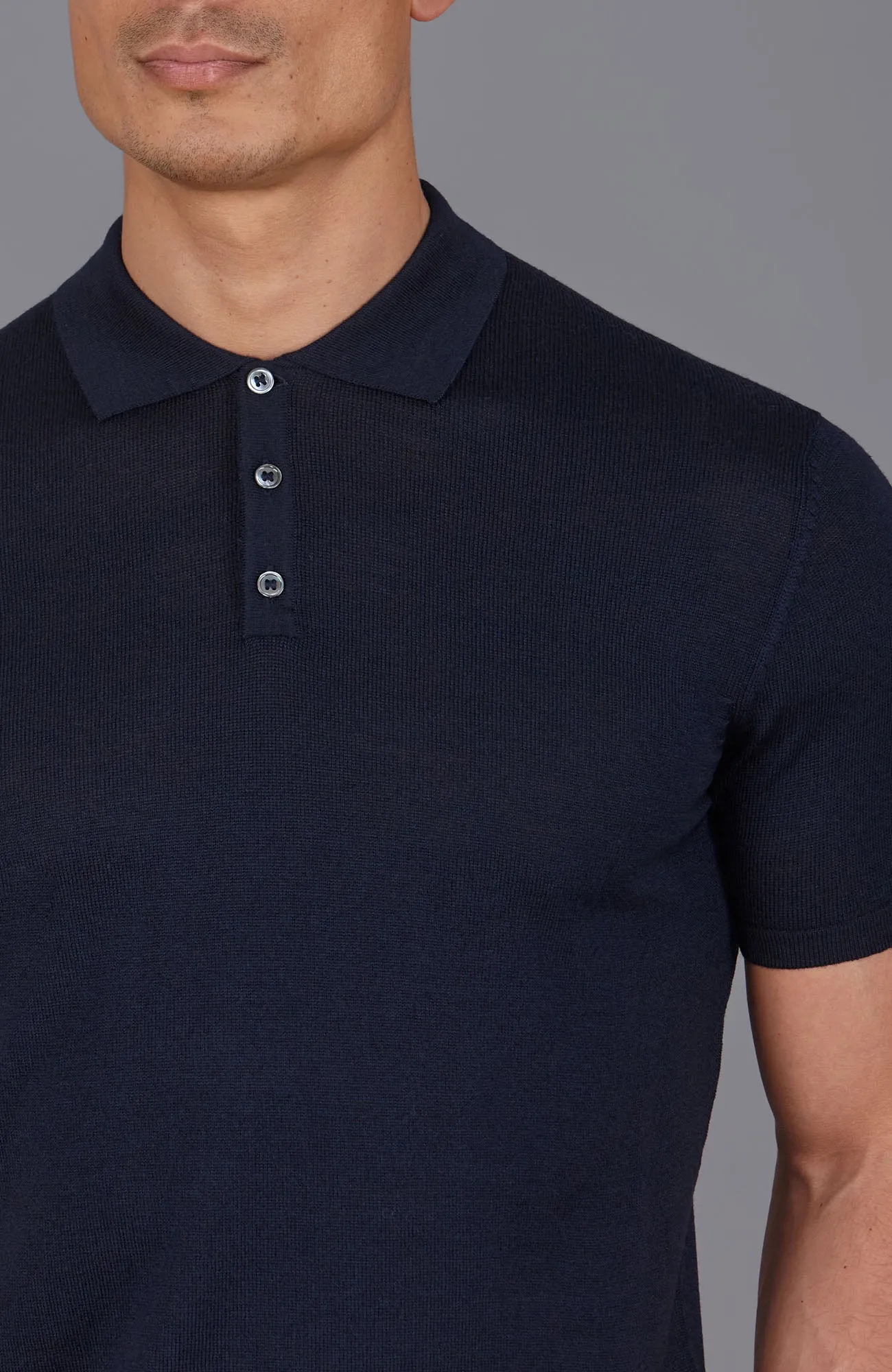 Mens Extra Fine Merino Wool Short Sleeve Polo Shirt