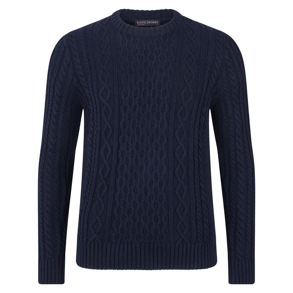 Mens Heavyweight Cotton Fisherman's Cable Jumper