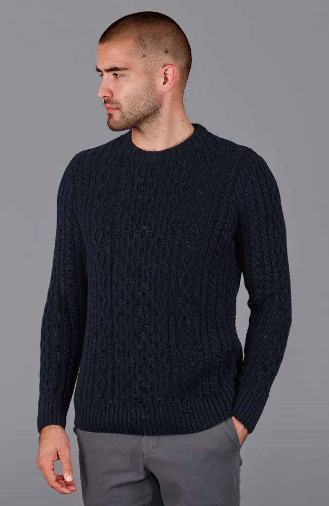 Mens Heavyweight Cotton Fisherman's Cable Jumper