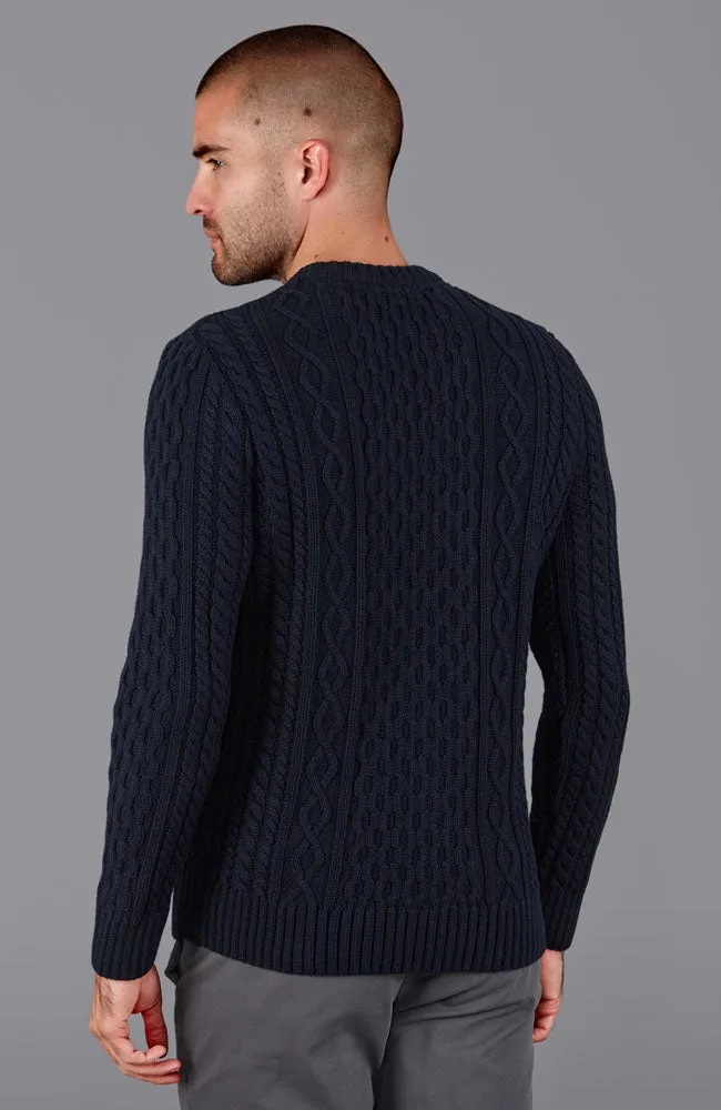 Mens Heavyweight Cotton Fisherman's Cable Jumper