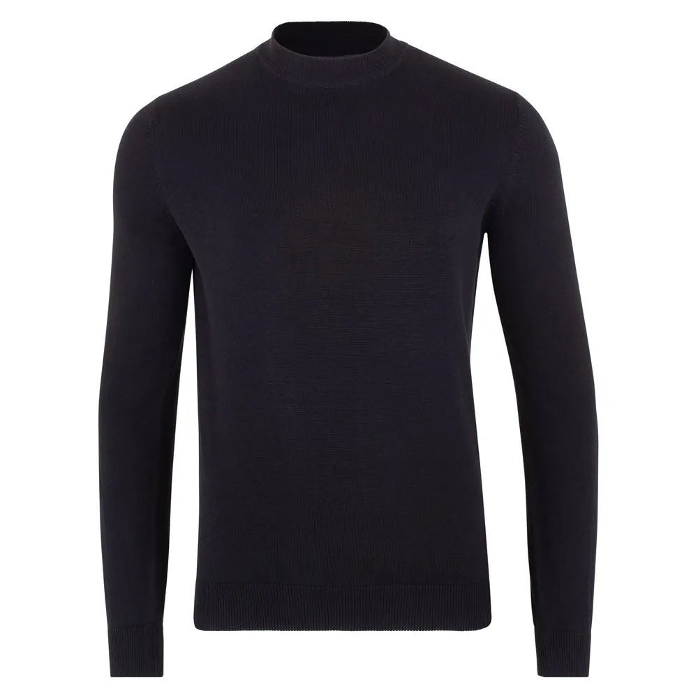 Mens Lightweight Cotton Narrow Mock Turtleneck Jumper