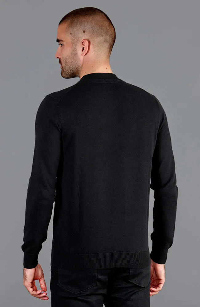 Mens Lightweight Cotton Narrow Mock Turtleneck Jumper