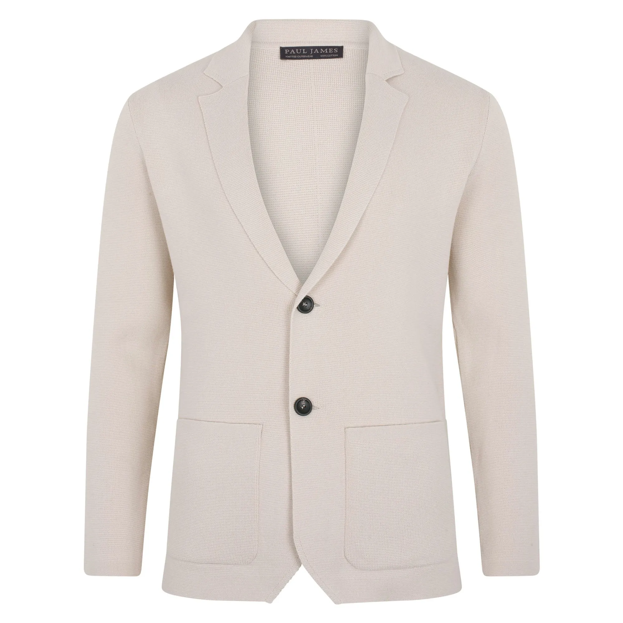 Mens Midweight Cotton Deconstructed Knitted Blazer