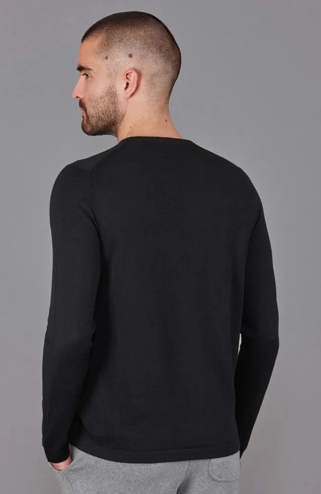 Mens Midweight Merino Activewear Hybrid Long Sleeve Top