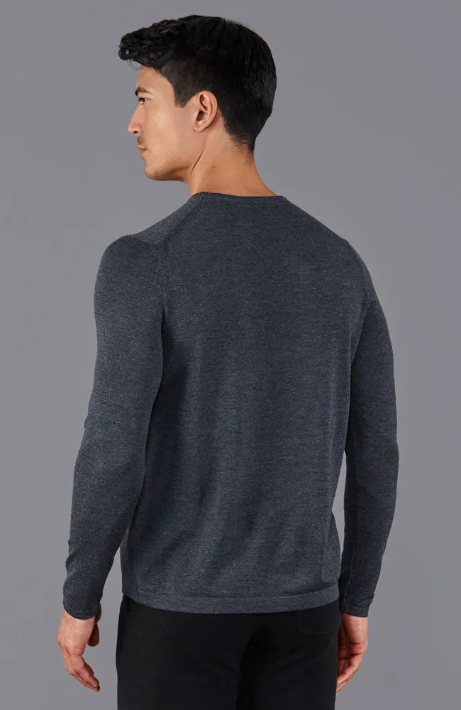 Mens Midweight Merino Activewear Hybrid Long Sleeve Top