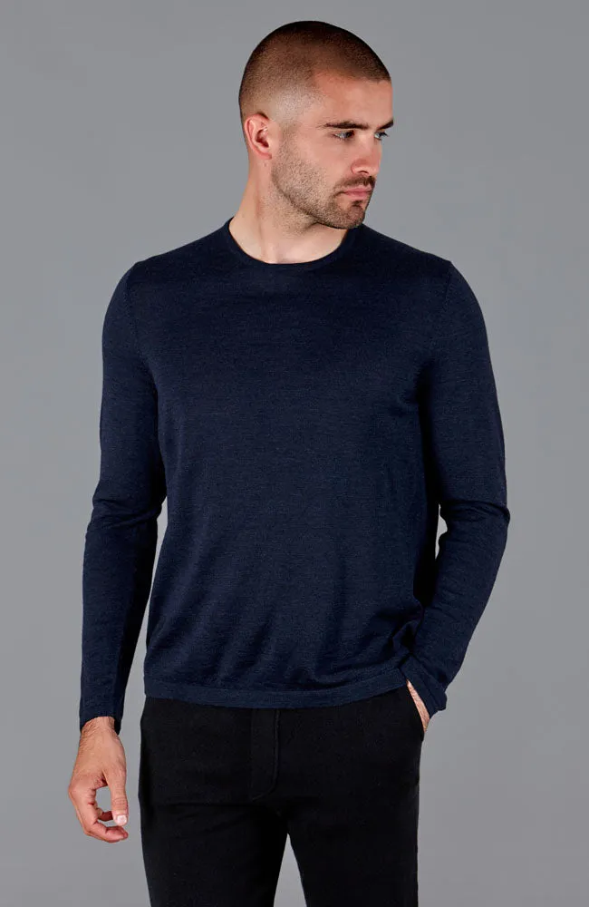 Mens Midweight Merino Activewear Hybrid Long Sleeve Top