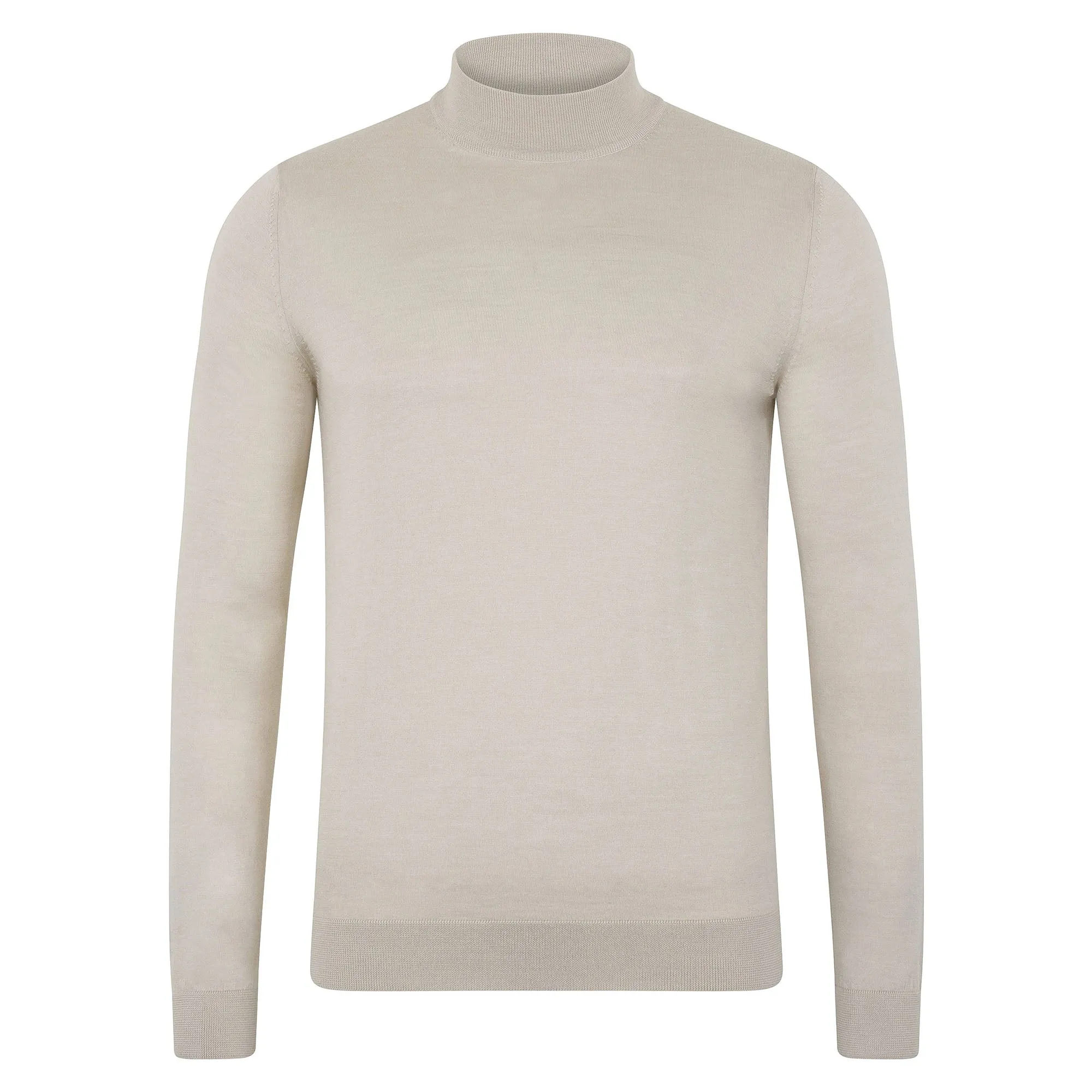 Mens Superfine Merino Silk Mock Turtle Neck Jumper