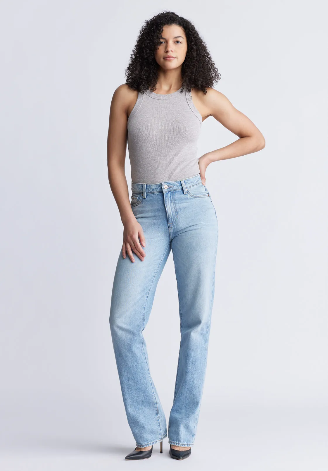 Mid Rise Straight Mary Women's Jeans, veined and worked - BL15926