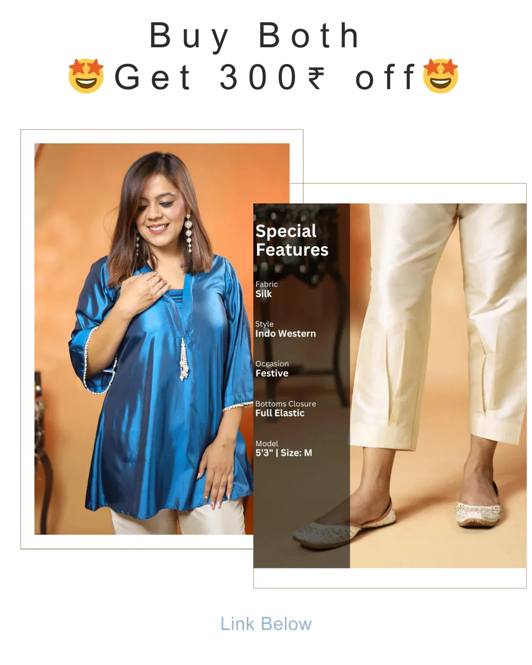 Morni Blue Silk Kurti