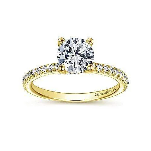 Mounting Only, 14K Yellow Gold Diamond Engagement Ring