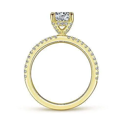 Mounting Only, 14K Yellow Gold Diamond Engagement Ring