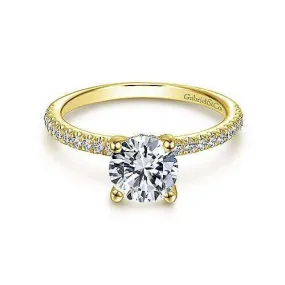 Mounting Only, 14K Yellow Gold Diamond Engagement Ring