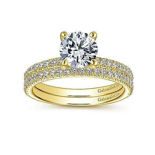 Mounting Only, 14K Yellow Gold Diamond Engagement Ring