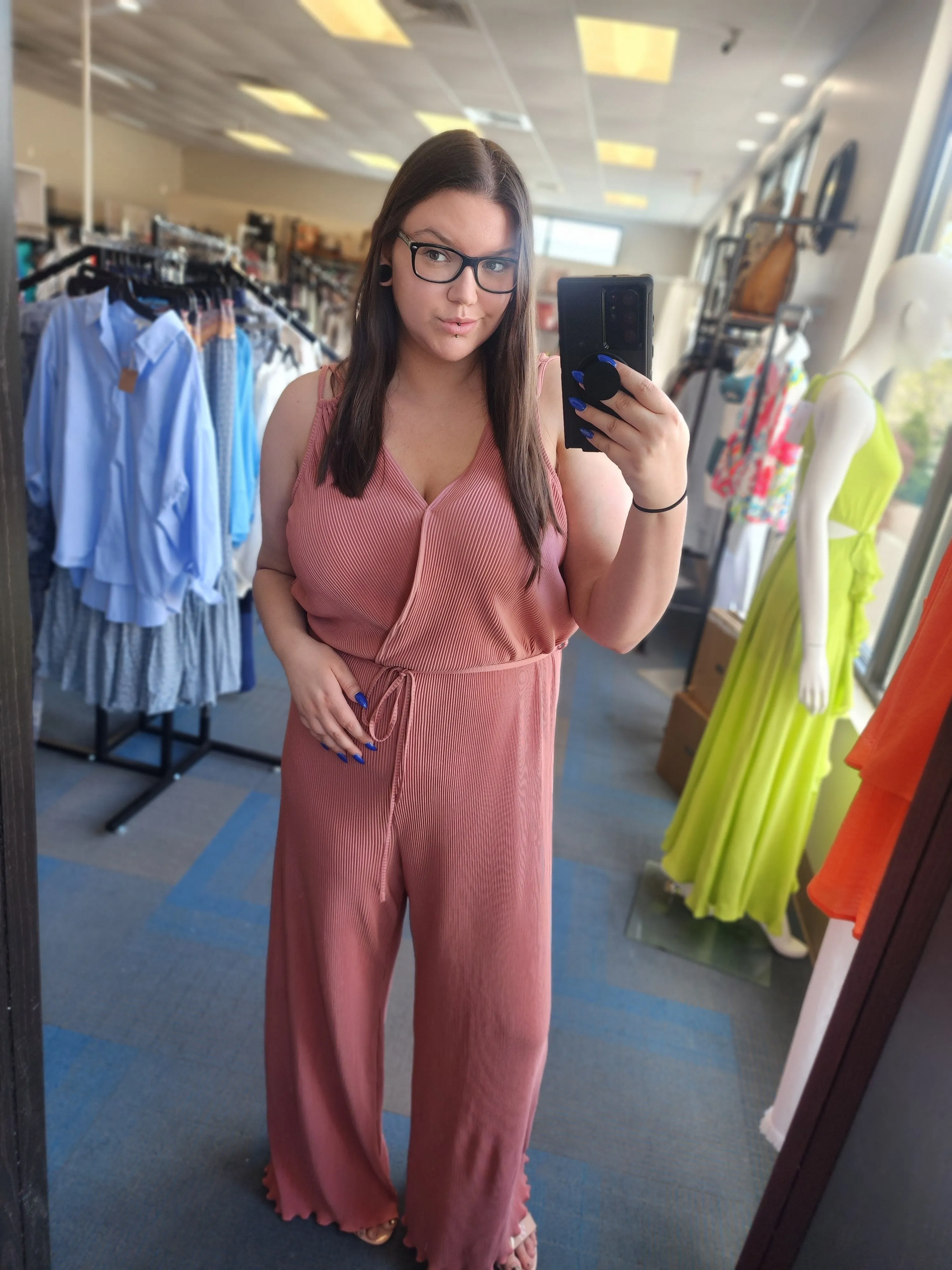 Neat Pleat Knit Jumpsuit