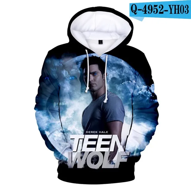 New Sport Suit Cool Teen Wolf Derek hale Hoodies Men's Clothing Hip hop Derek hale Hoody Men/boys Winter big size