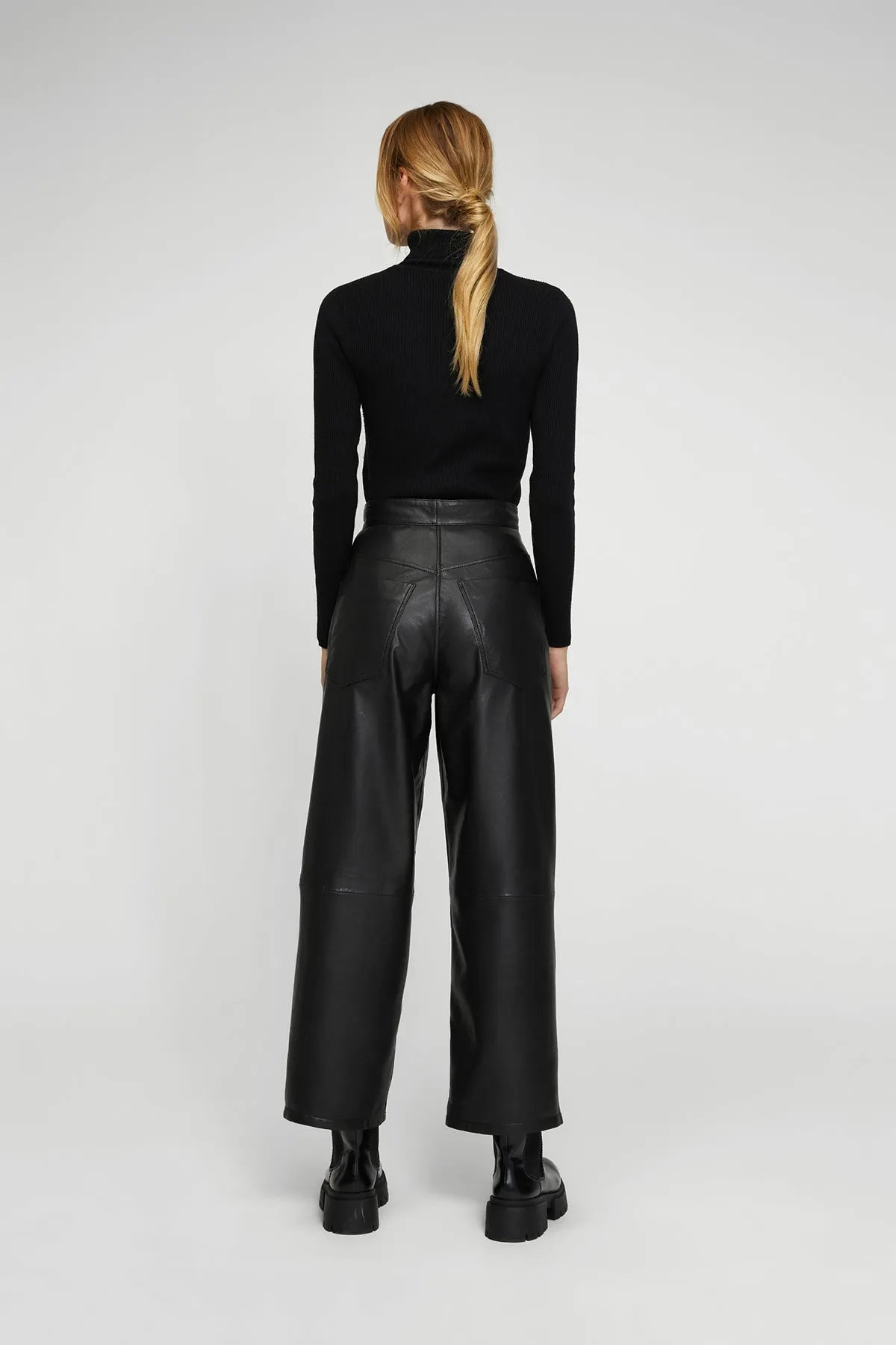 Odette - Black Leather Pant