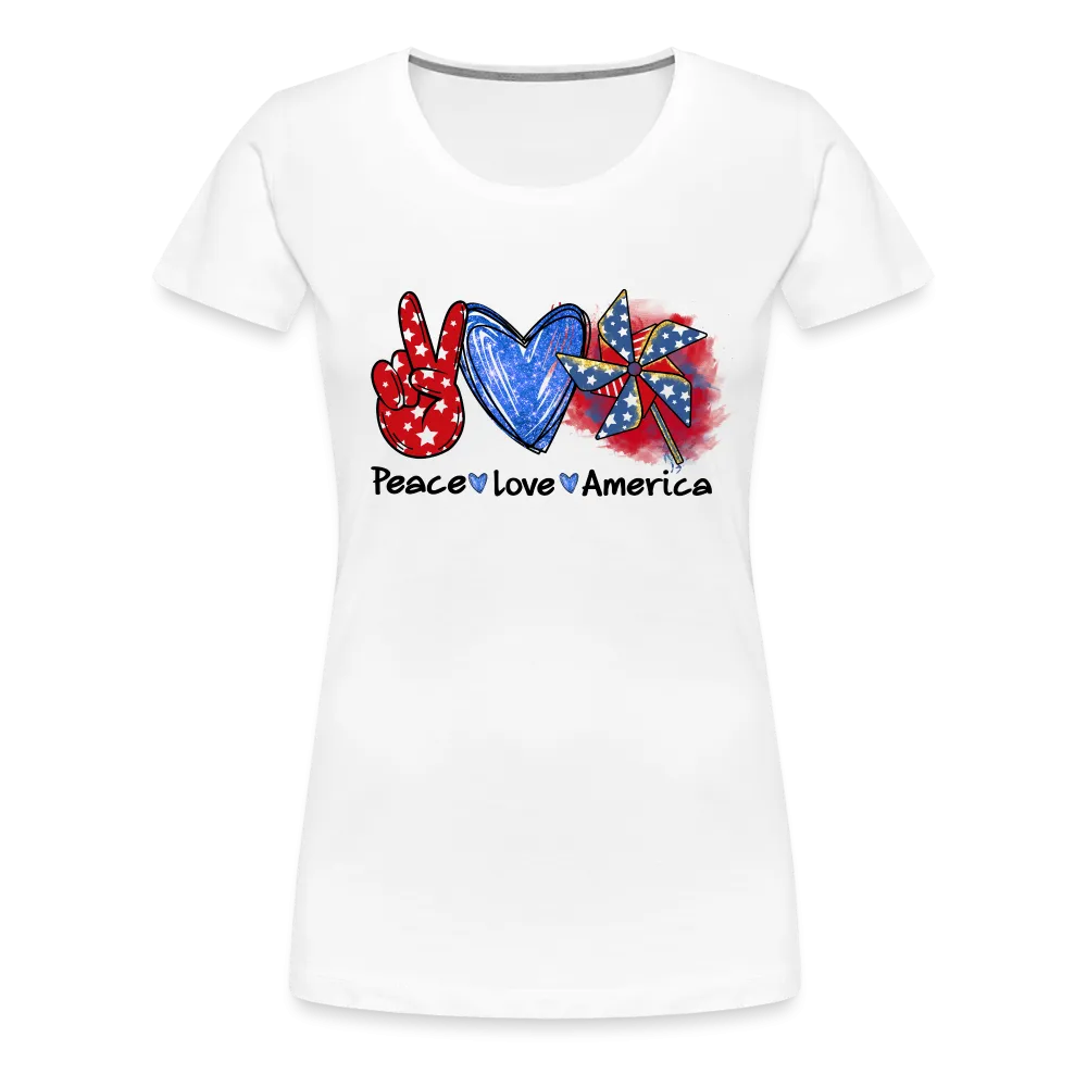 Peace, Love, America: Women's Premium T-Shirt