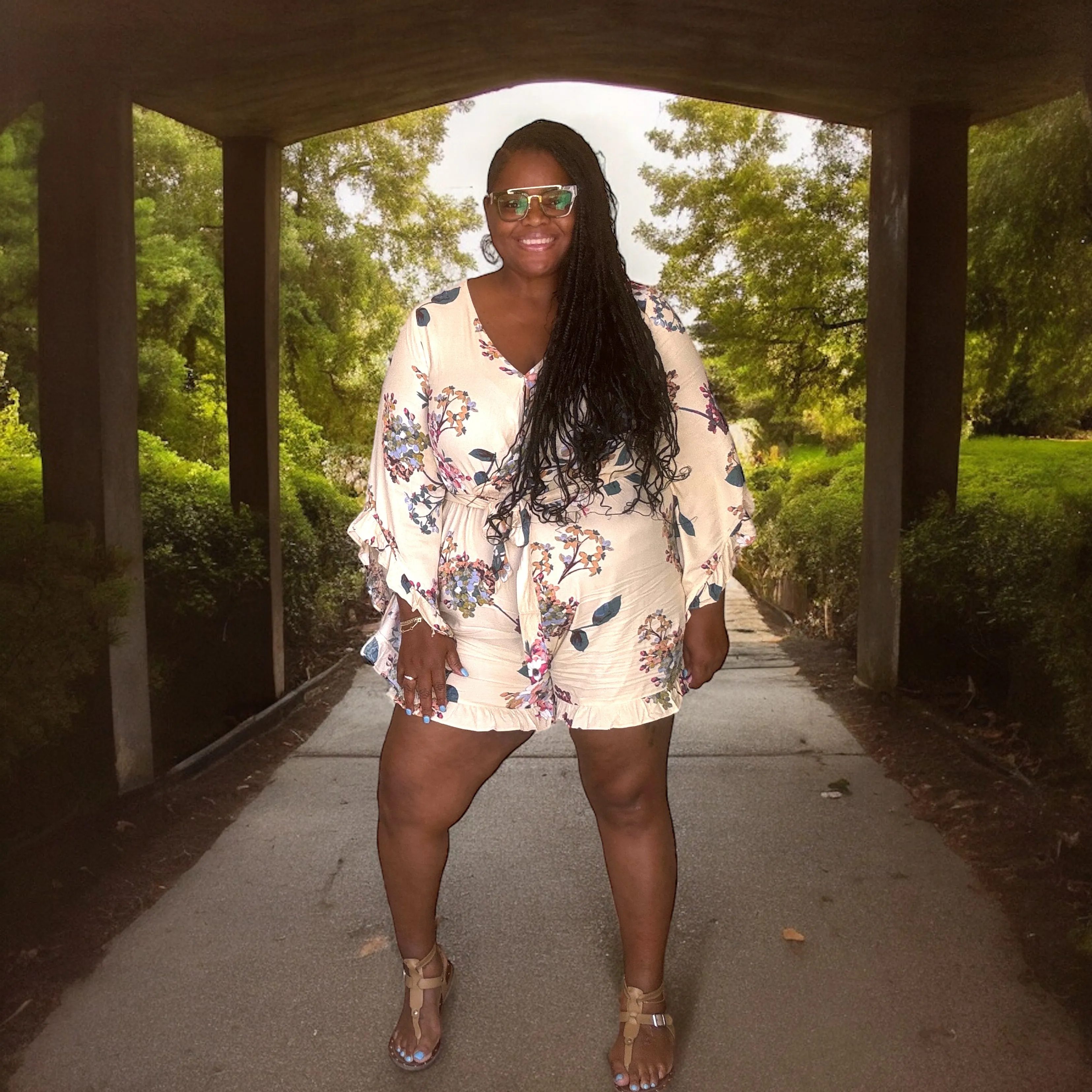 Playful Floral Plus Size Romper