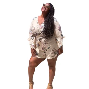 Playful Floral Plus Size Romper