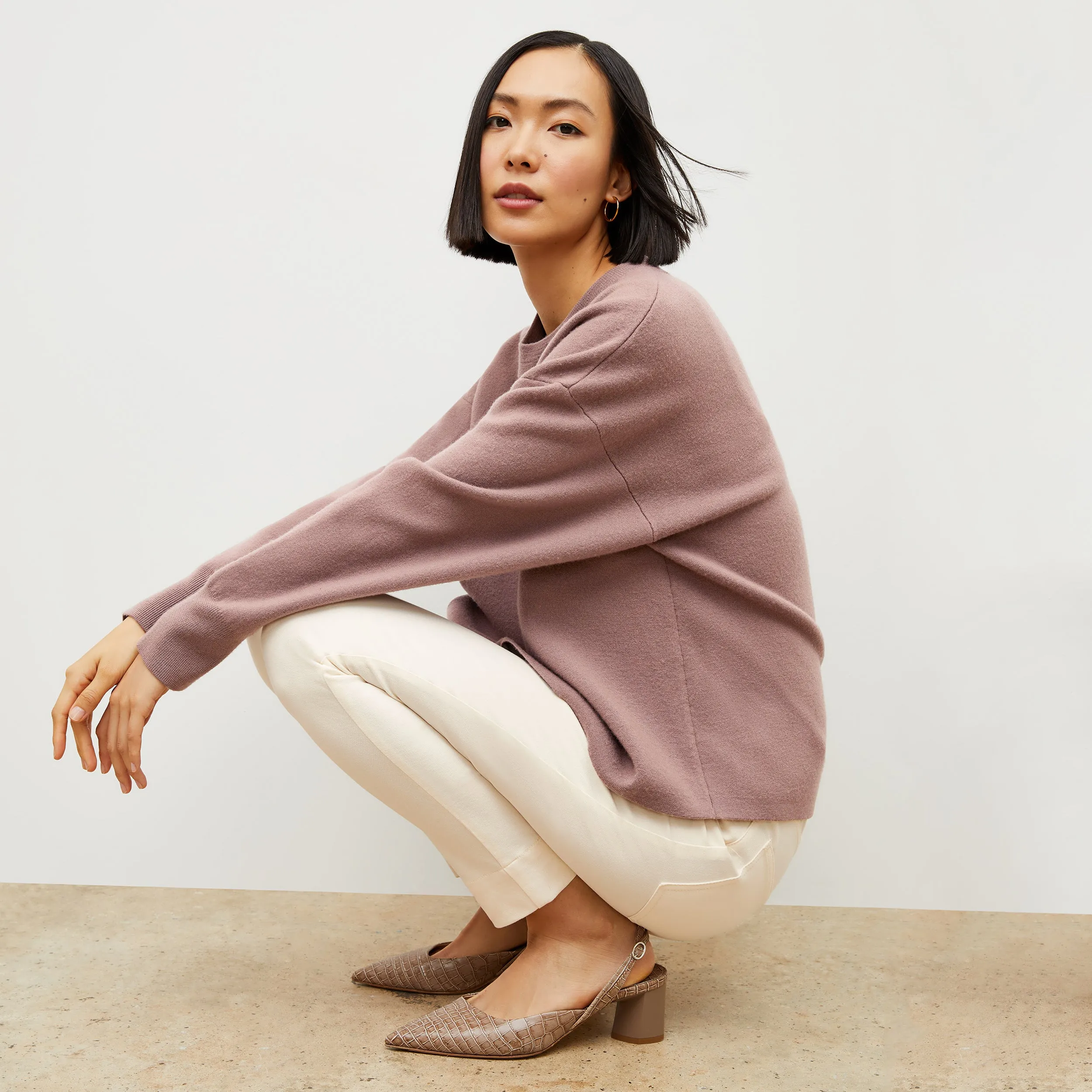 Quincy Pullover - Boiled Wool :: Rose Taupe