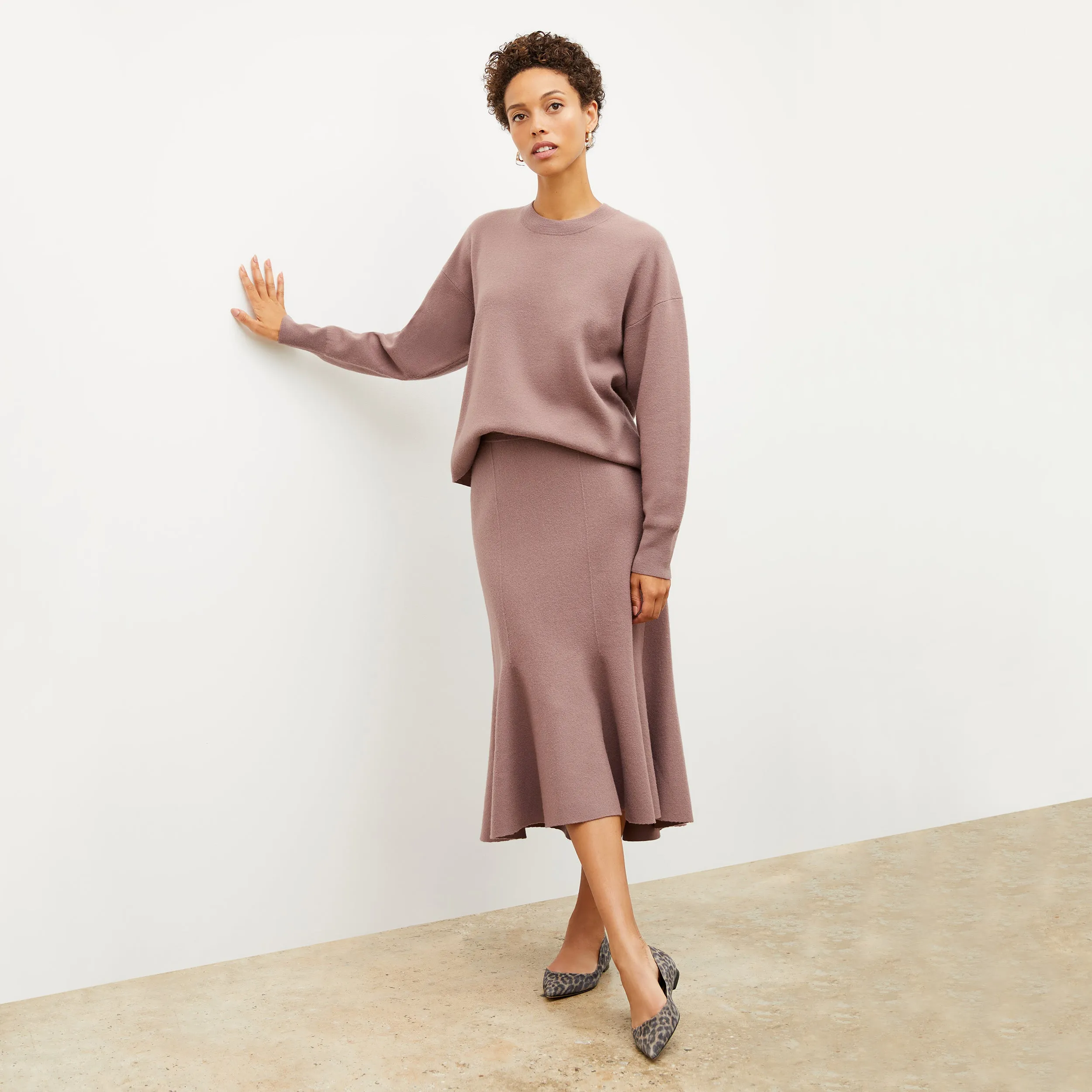 Quincy Pullover - Boiled Wool :: Rose Taupe